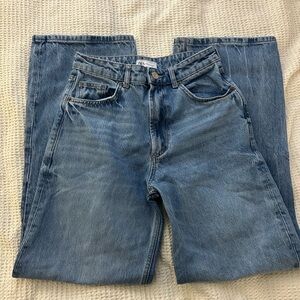 Zara Classic Denim Wide Leg Jeans